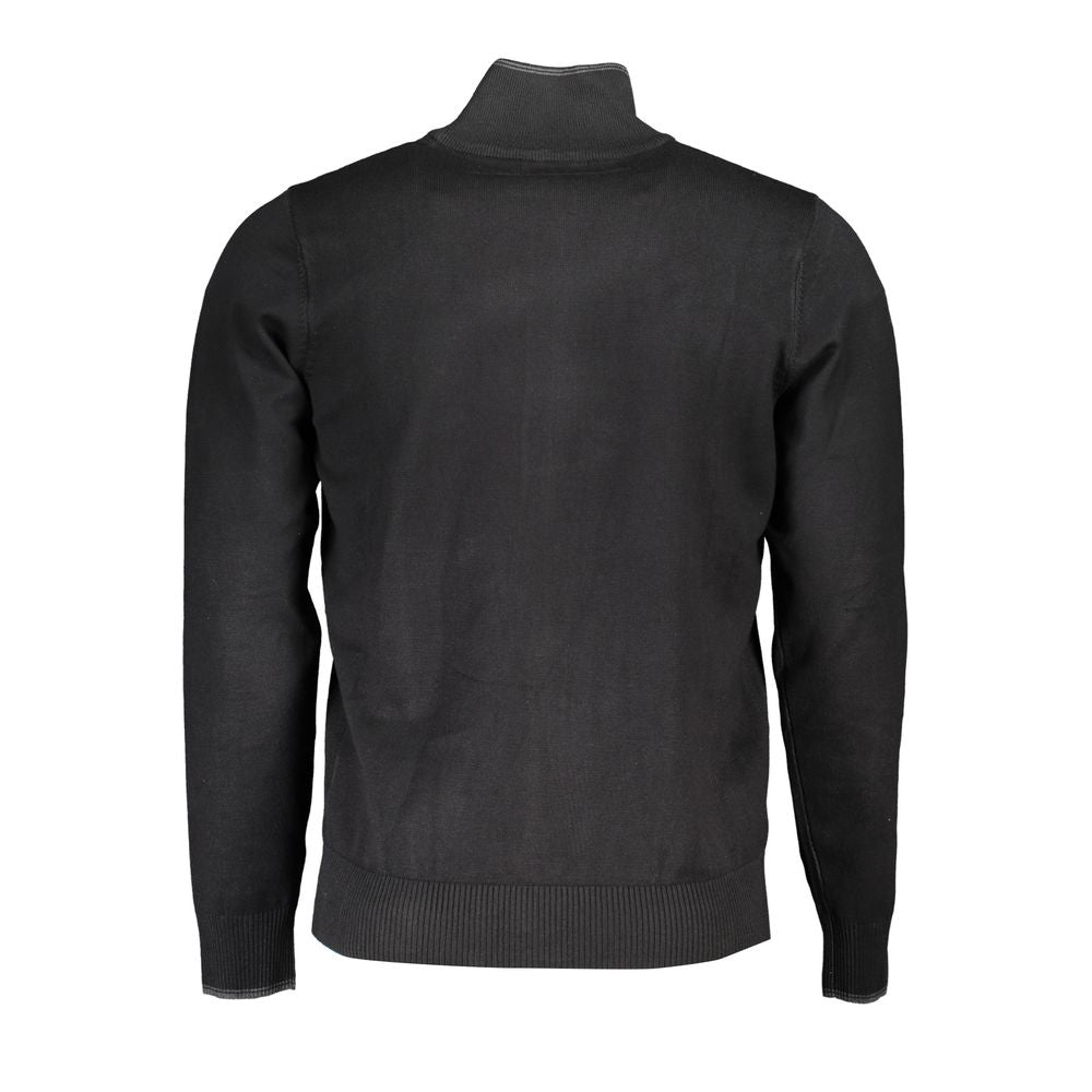 Black Viscose Men Cardigan