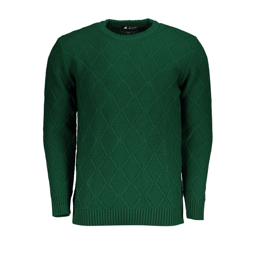 Grüner Acryl-Herrenpullover
