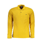 Yellow Cotton Men Polo Shirt