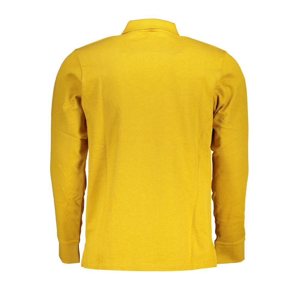 Yellow Cotton Men Polo Shirt