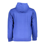 Blue Cotton Men Hoodie