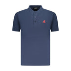 Blue Cotton Men Polo