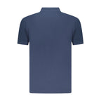 Blue Cotton Men Polo