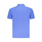 Blue Cotton Men Polo Shirt