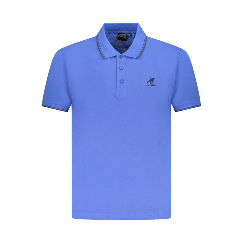 Blue Cotton Mens Polo Shirt
