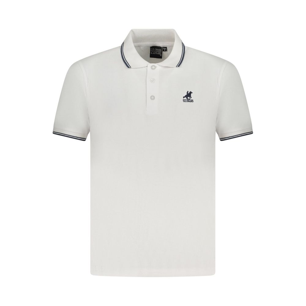 White Cotton Men Polo Shirt