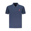 Blue Cotton Men Polo Shirt