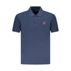 Blue Cotton Men Polo Shirt
