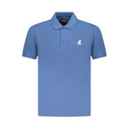 Blue Cotton Men Polo Shirt
