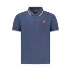 Blue Cotton Men Polo