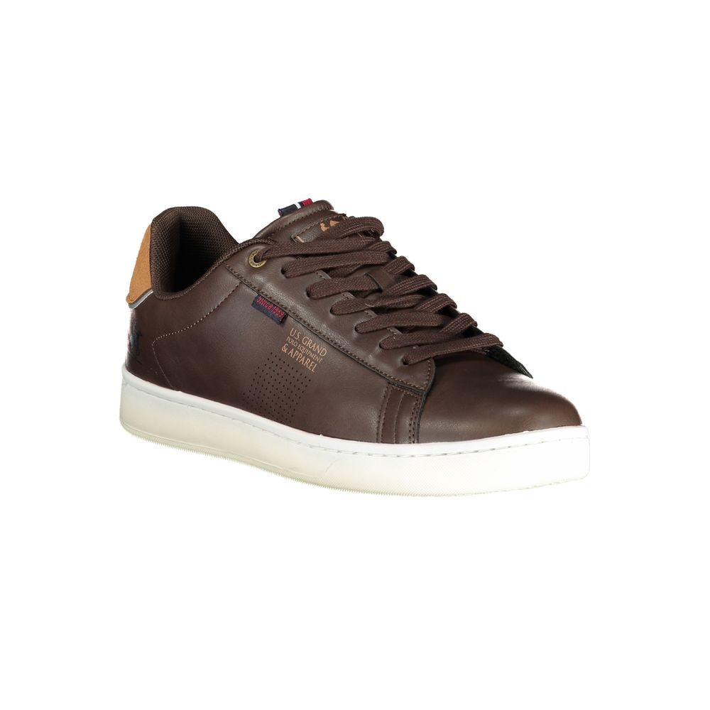 Brauner Polyurethan-Herren-Sneaker
