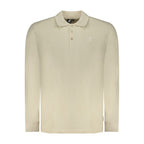 Beige Cotton Men Polo Shirt