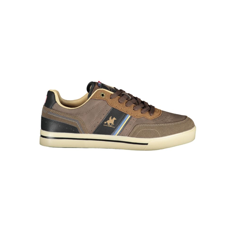 Brauner Polyurethan Herren-Sneaker