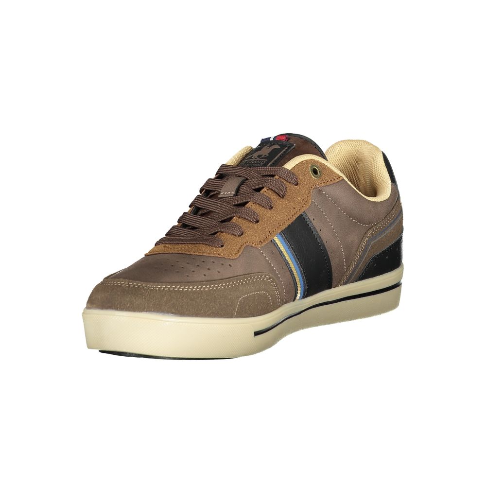 Brauner Polyurethan Herren-Sneaker