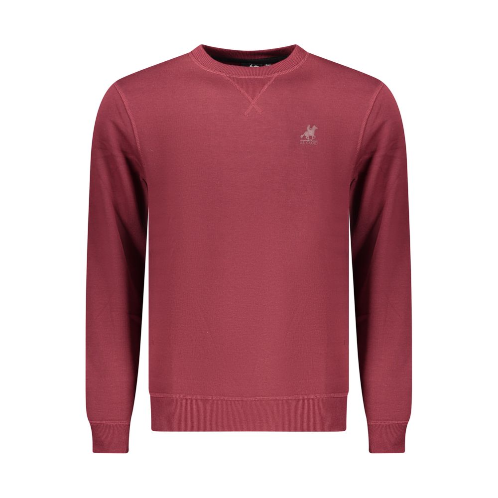Red Polyester Men Sweatshirt