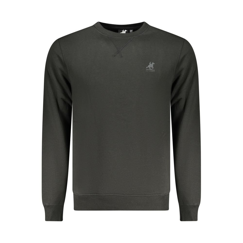Black Polyester Men Sweatshirt