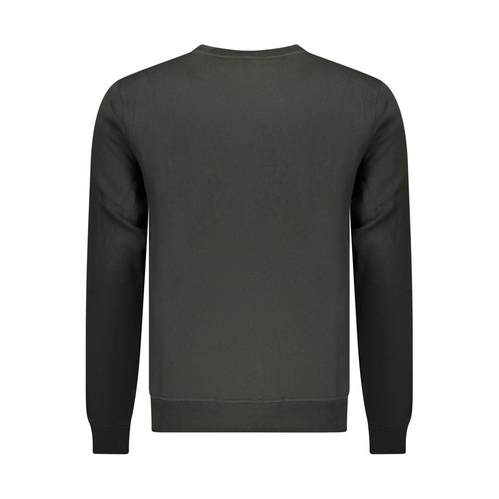 Black Polyester Men Sweatshirt