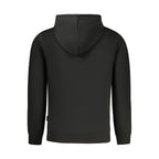 Black Cotton Men Hoodie