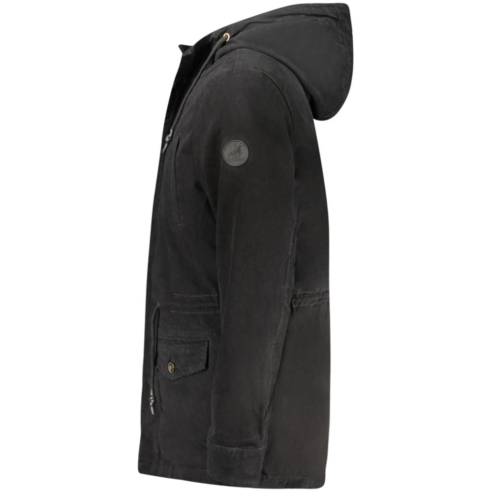 Nero Polyester Men's Parka Jacket