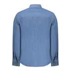 Blue Cotton Men Shirt