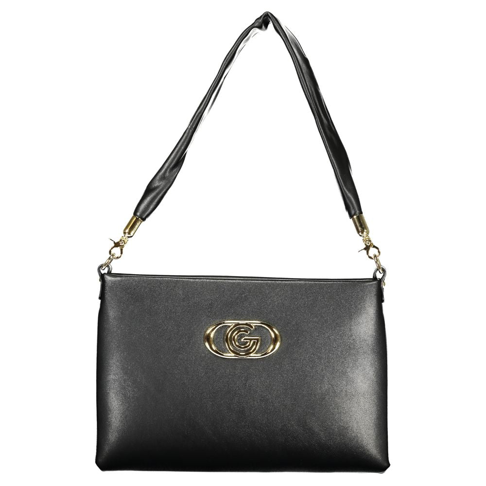 Borsa a mano da donna in poliuretano nero