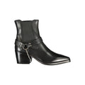 Black Leather Women Ankle Boot