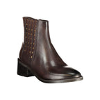 Marrone Leather Women Ankle Boot