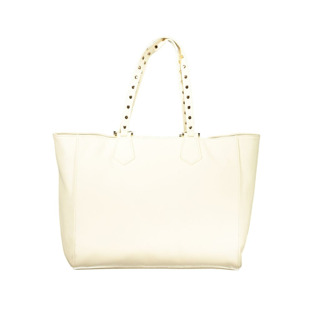 Beige Polyurethane Women's Shoulder Bag
