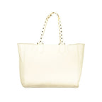 Beige Polyurethane Women's Shoulder Bag