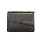 Black Polyurethane Women Shoulder Bag