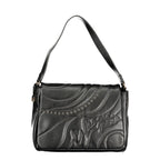 Black Polyurethane Women Shoulder Bag