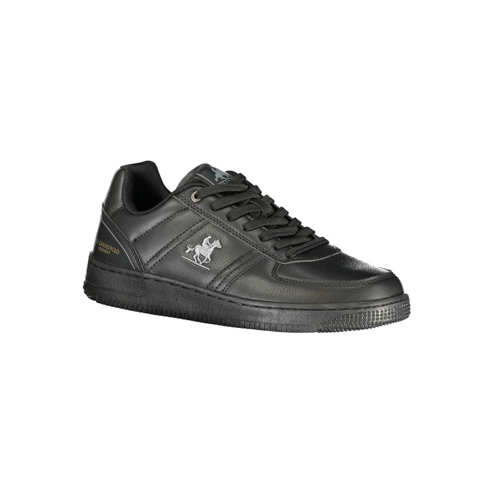 Black Polyurethane Men Sneaker