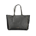 Black Polyurethane Women Shoulder Bag
