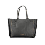 Black Polyurethane Women Shoulder Bag