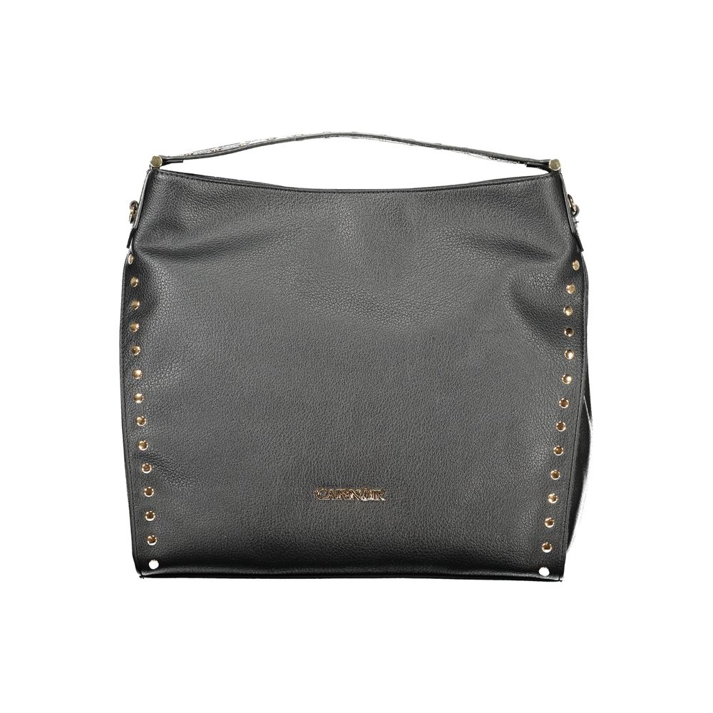 Black Polyurethane Women Shoulder Bag