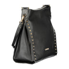 Black Polyurethane Women Shoulder Bag