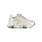 White Polyurethane Women Sneaker