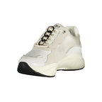 White Polyurethane Women Sneaker