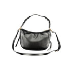 Black Polyurethane Women Shoulder Bag