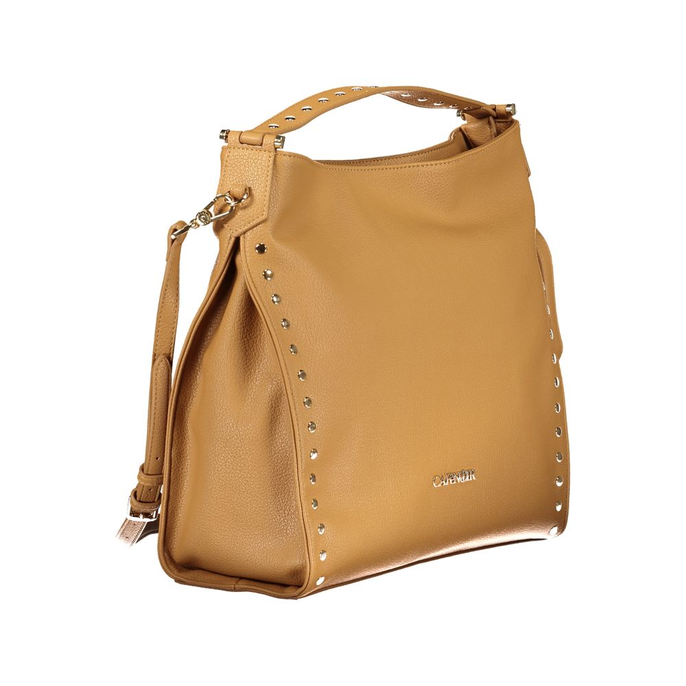 Braune Polyurethan Damen Schultertasche