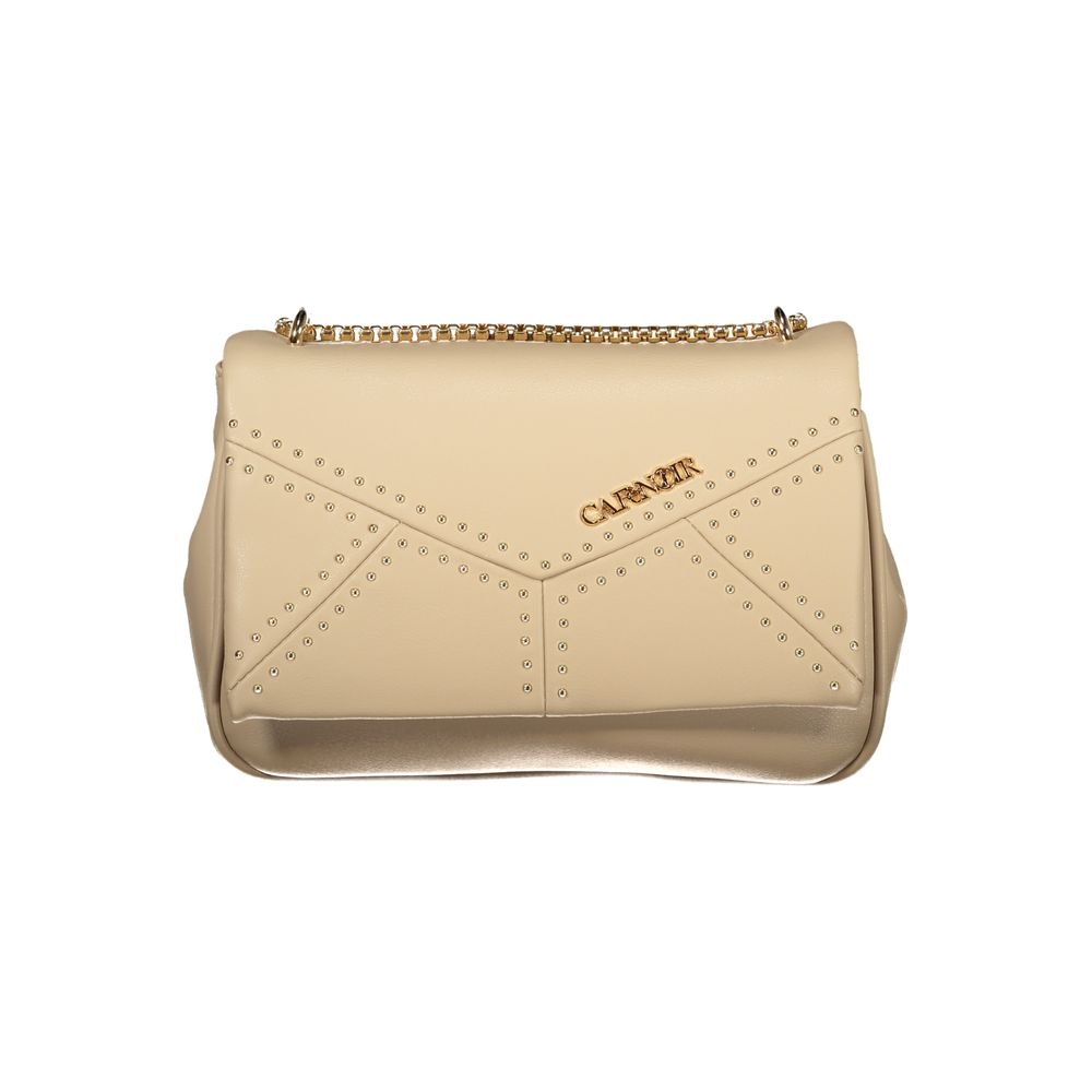 Beige Polyurethan-Umhängetasche für Damen