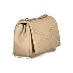 Beige Polyurethan-Umhängetasche für Damen