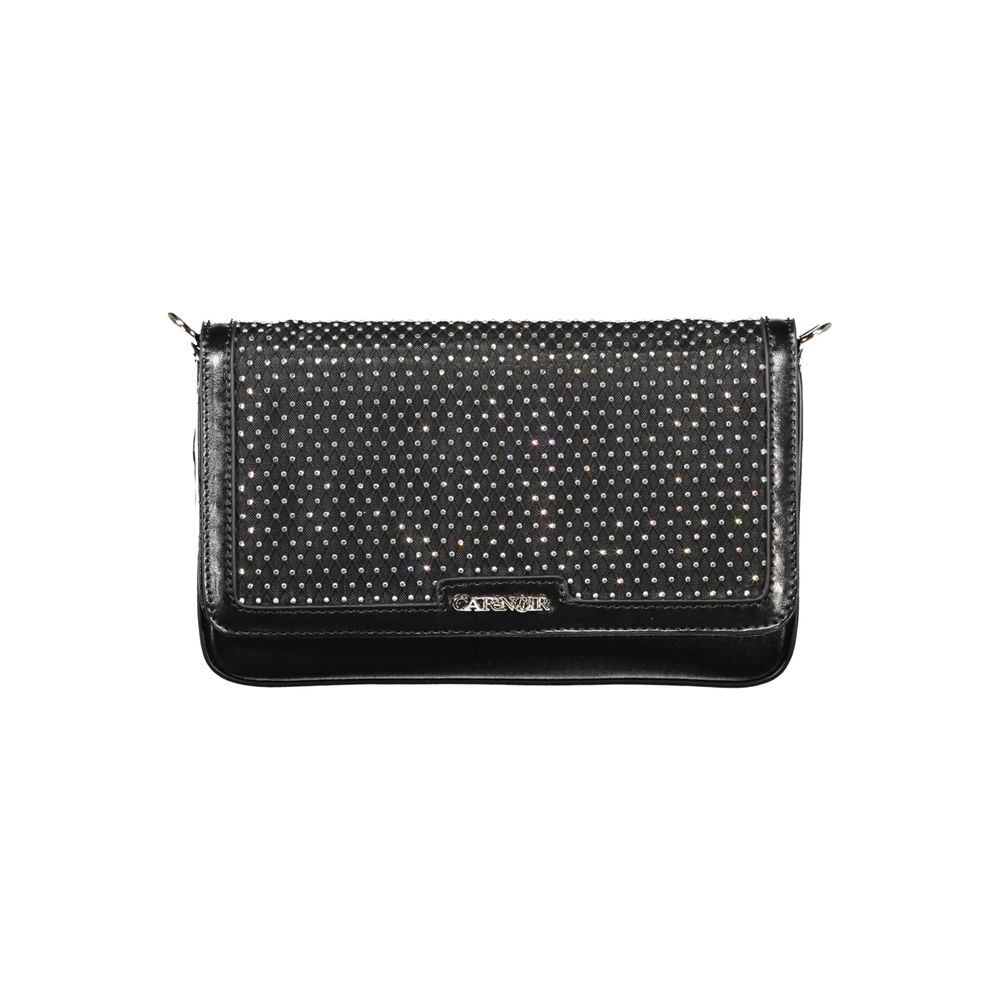 Schwarze Schultertasche aus Polyurethan für Damen
