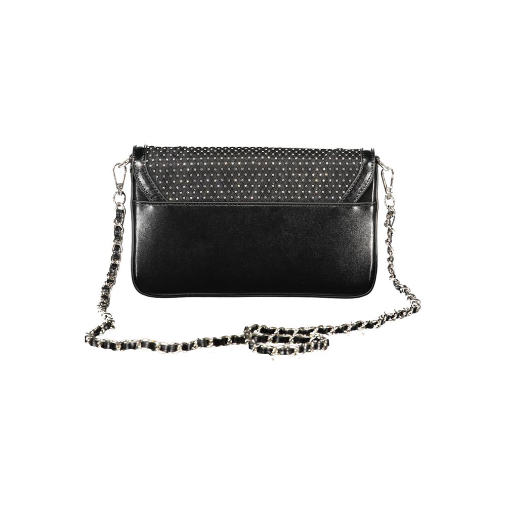 Schwarze Schultertasche aus Polyurethan für Damen