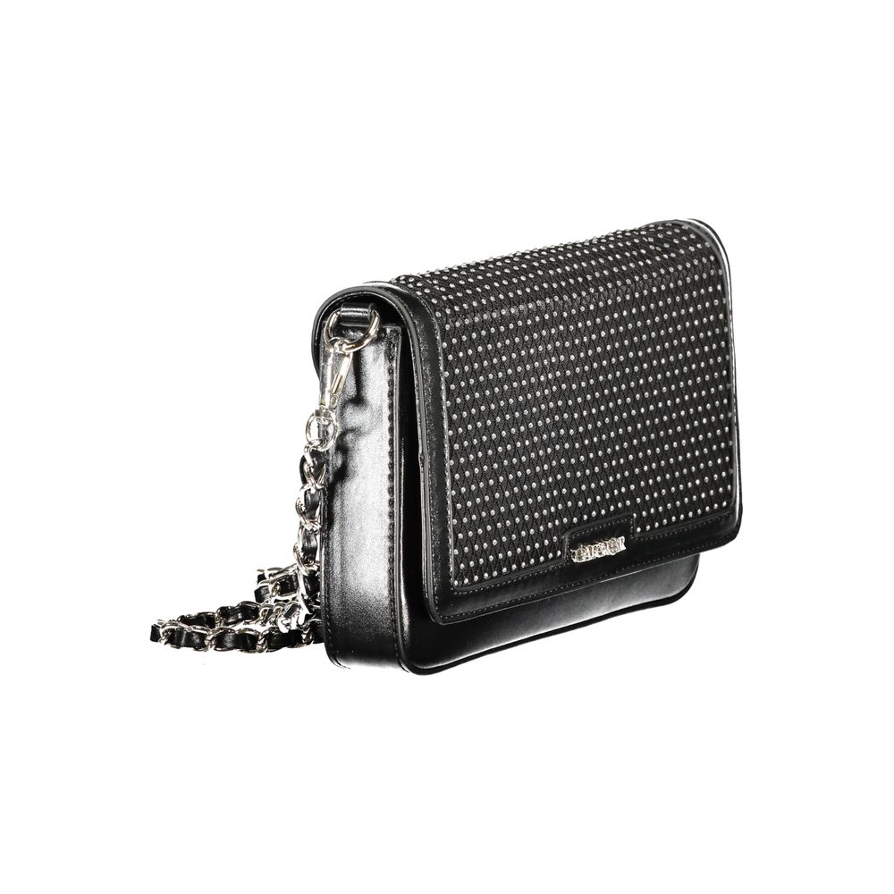 Schwarze Schultertasche aus Polyurethan für Damen