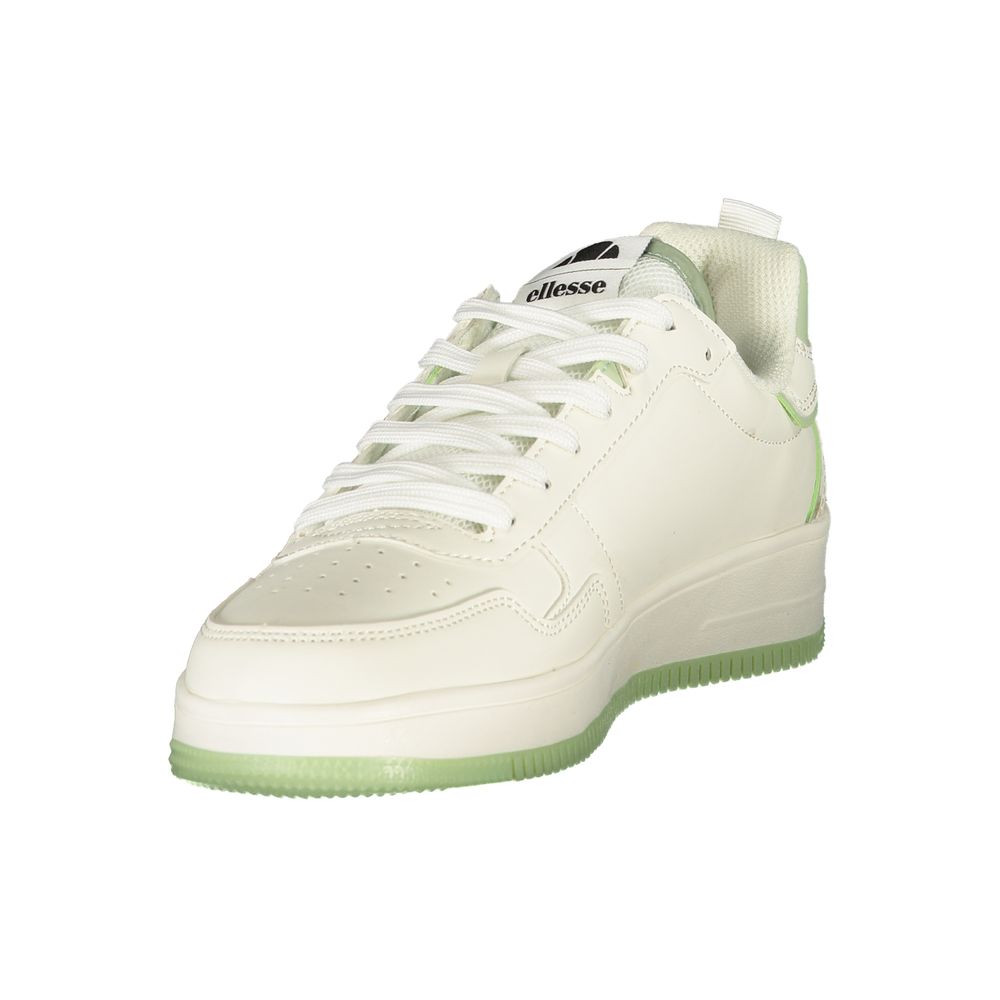 Weißer Polyurethan Damen-Sneaker