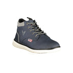 Blue Polyurethane Men Ankle Boot