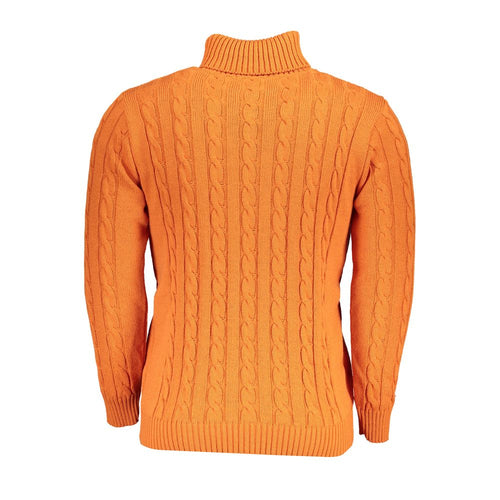 Oranger Acrylpullover für Herren