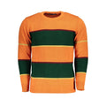 Orangefarbener Acryl-Herrenpullover