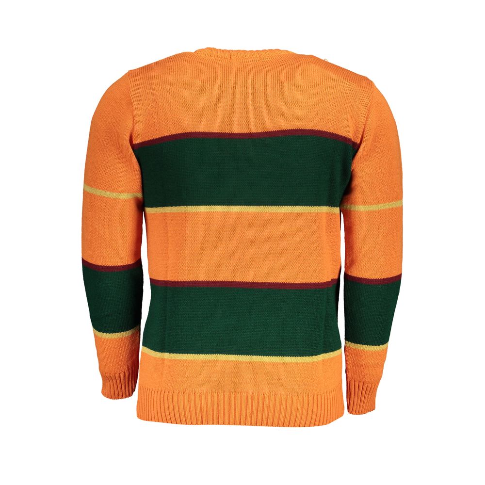 Orangefarbener Acryl-Herrenpullover